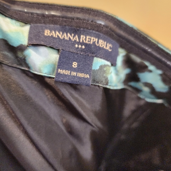 Banana Republic Black and Green Satin Short  Strapples.Dress with Pockets 8 - Picture 3 of 12
